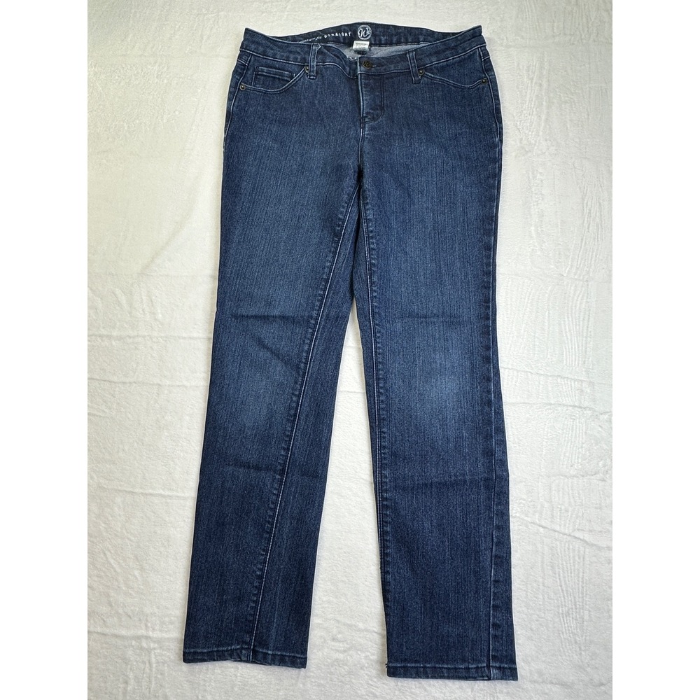 W62 Straight Leg Jeans Women 6 Petite Dark Wash Signature Fit Stretch Denim